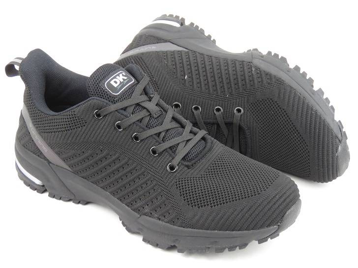 Buty męskie sportowe z siateczkowej tkaniny - DK Running VB16885, czarne