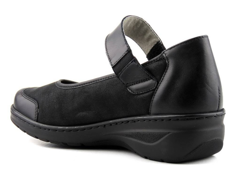 Wygodne półbuty damskie o tęgości H - Axel 1730, czarne