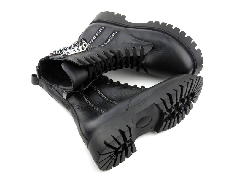 Czarne workery damskie z ociepleniem - VENEZIA 836610