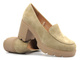 Eleganckie buty damskie na klocku - Potocki 24-12040, beżowe
