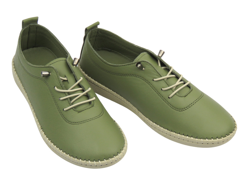 Wygodne półbuty damskie w sportowym stylu khaki Nika Komfort H2023