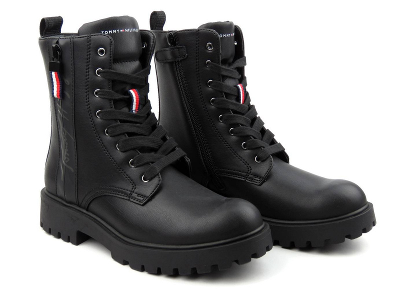 Trapery, trzewiki damskie TOMMY HILFIGER T3A5-31195, czarne