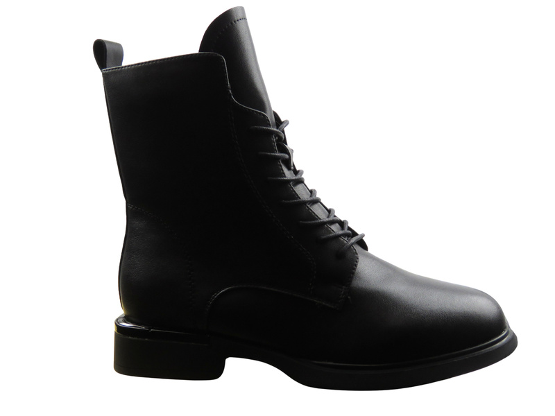 Skórzane botki damskie czarne Cambell 25-98310