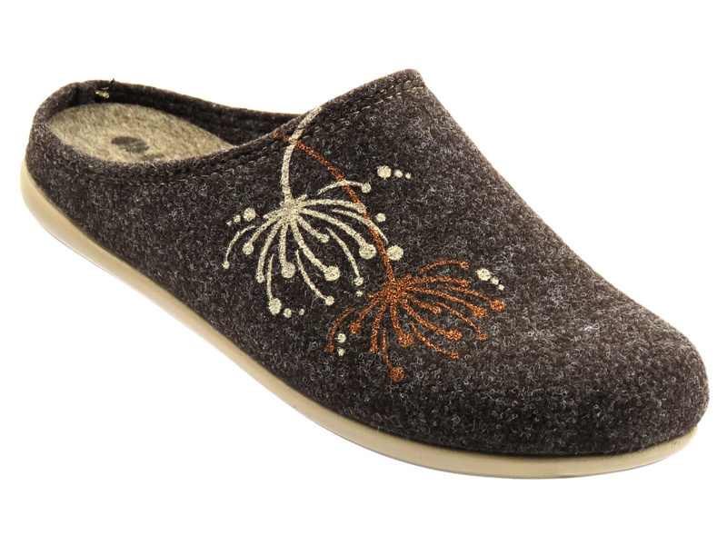 Kapcie damskie filcowe - Inblu GF-30, brązowe