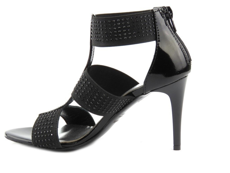 Sandały damskie na szpilce - Conhpol Bis B-3026/1, czarne