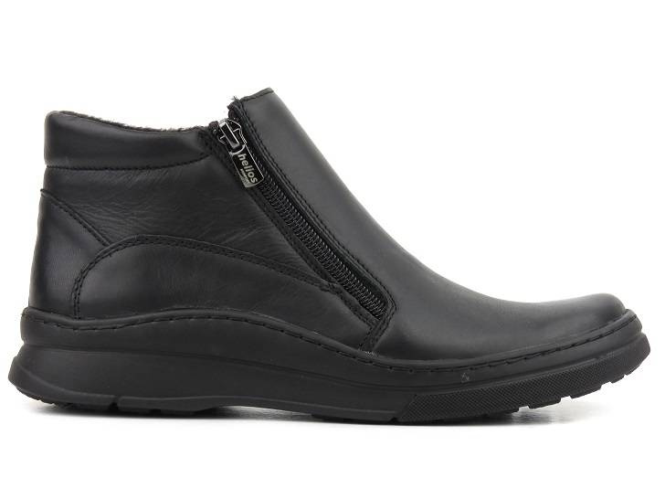 Botki damskie na dwa suwaki - HELIOS Komfort 595, czarne