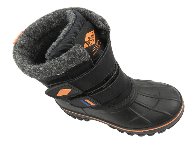 Śniegowce dziecięce na rzepy - LEE COOPER LCJ-24-44-2865K, czarne