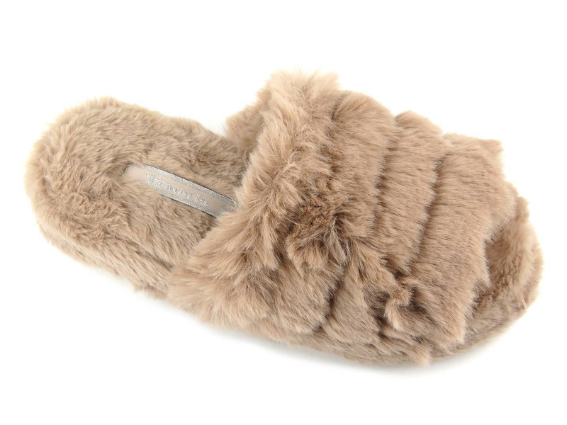 Futerkowe, miękkie kapcie damskie TAMARIS 27200, beżowe