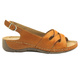 Skórzane sandały damskie - HELIOS Komfort 134, jasnobrązowe
