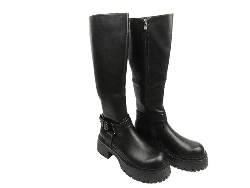 Wysokie Kozaki Damskie Na Platformie VENEZIA G002LEBLOBZ006 Czarne Na Zamek