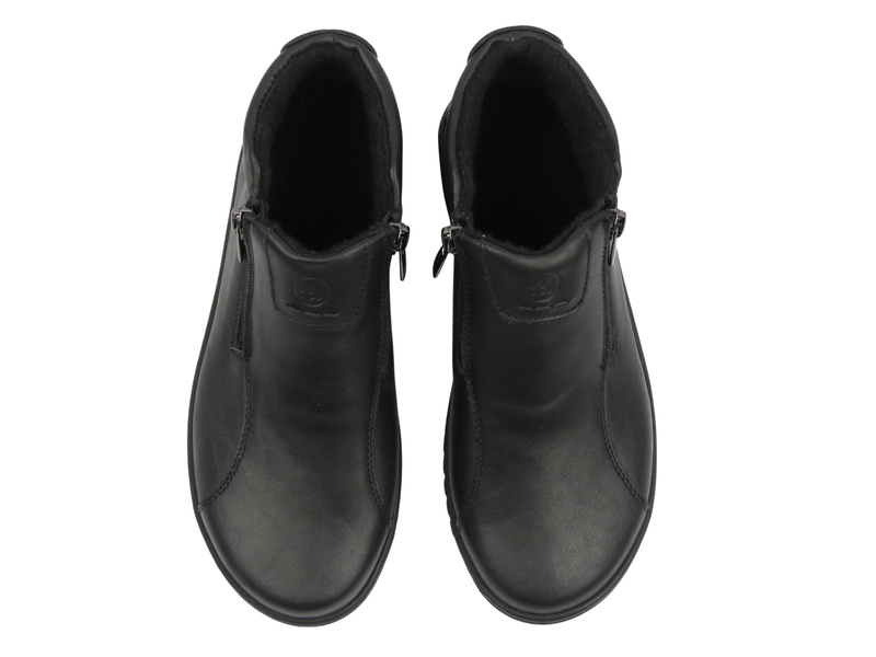 Wygodne botki damskie z miękkiej skóry - Helios 786, czarne