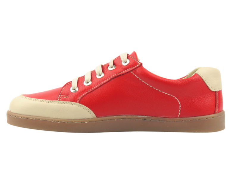 Barefoot skórzane minimalistyczne półbuty damskie Helios Komfort 470, czerwone