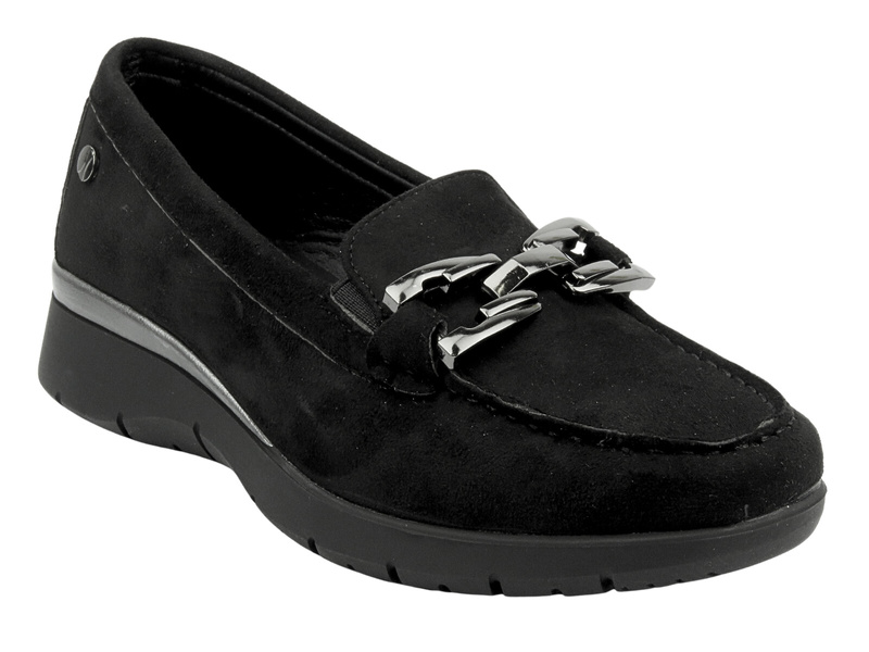 Półbuty, mokasyny damskie czarne Inblu IC-20