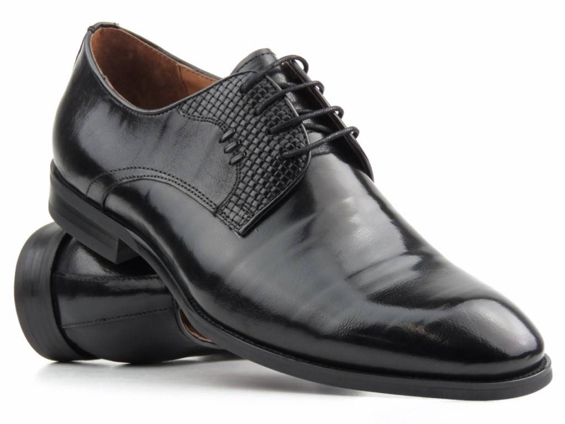 Wysokogatunkowe półbuty męskie wizytowe JOHN DOUBARE Y353-24-434, czarne