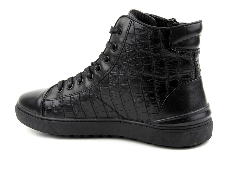 Sneakersy, buty sportowe męskie za kostkę - GOE II1N4009, czarne