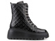 Pikowane workery damskie na platformie - VENEZIA 11216, czarne