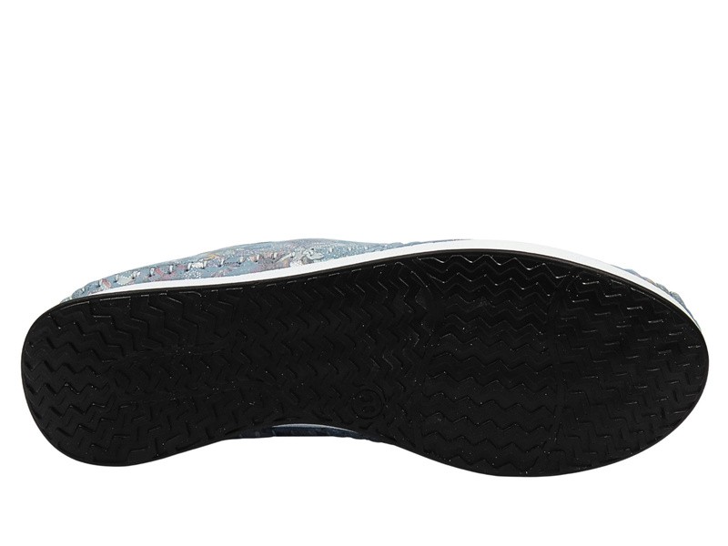 Skórzane półbuty damskie w kwiaty niebieskie VENEZIA E149NUBUOSP029