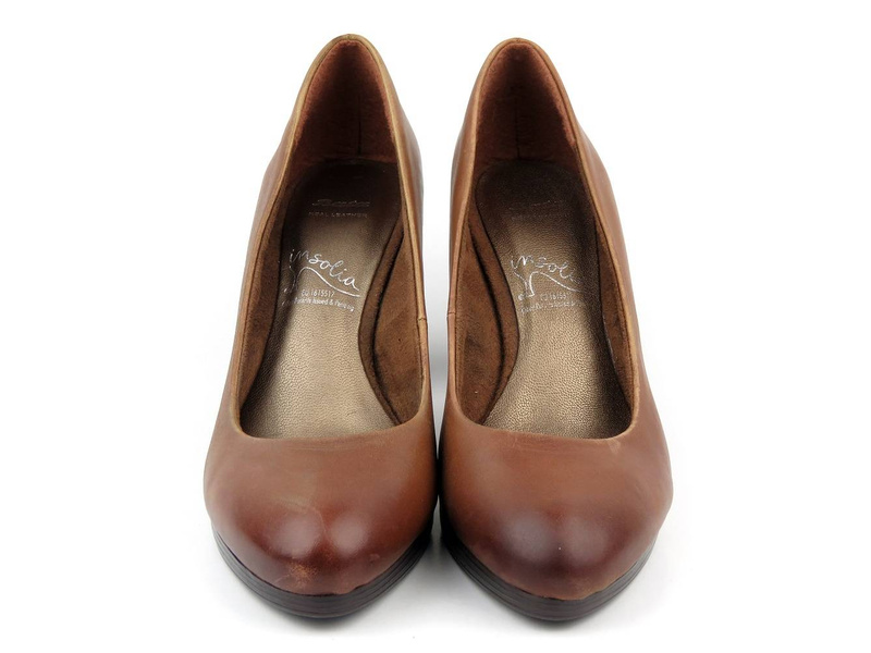 Skórzane czółenka na obcasie - Bata 33577, II