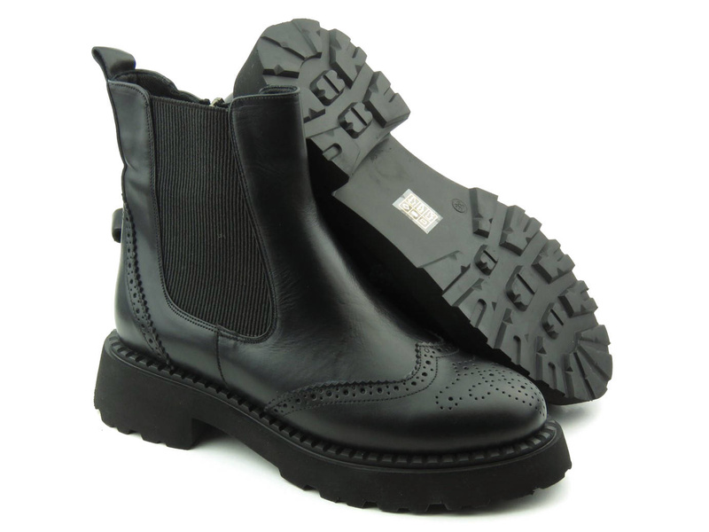 Wysokie botki damskie ocieplane - VENEZIA 03960014D, czarne