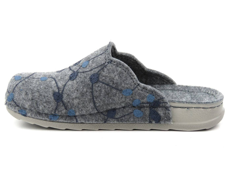Filcowe kapcie damskie Inblu UA-35, szare w kropki