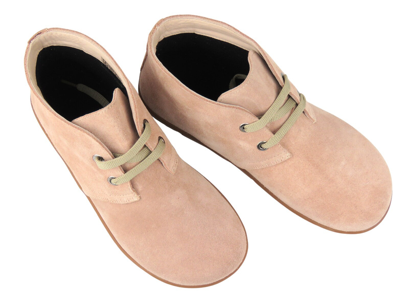 Barefoot skórzane minimalistyczne botki damskie - Nika Komfort 28011 beżowe