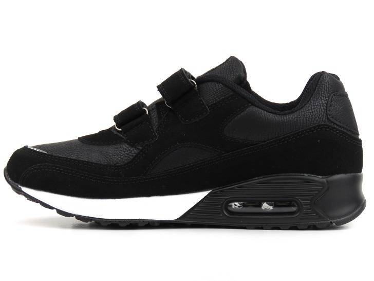 Buty sportowe młodzieżowe na rzepy - AMERICAN CLUB ES93/22, czarne