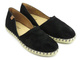 Skórzane espadryle damskie z wyciętą cholewką - VENEZIA 473-22035, czarne