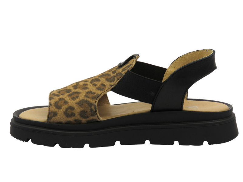 Sandały damskie skórzane panterka Helios Komfort 157