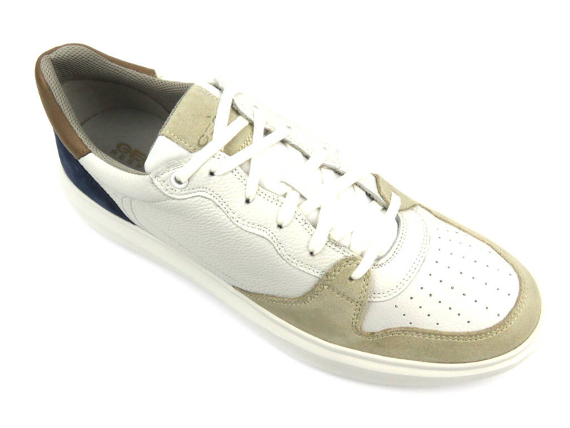 Sneakersy męskie renomowanej marki - GEOX U455WB, białe