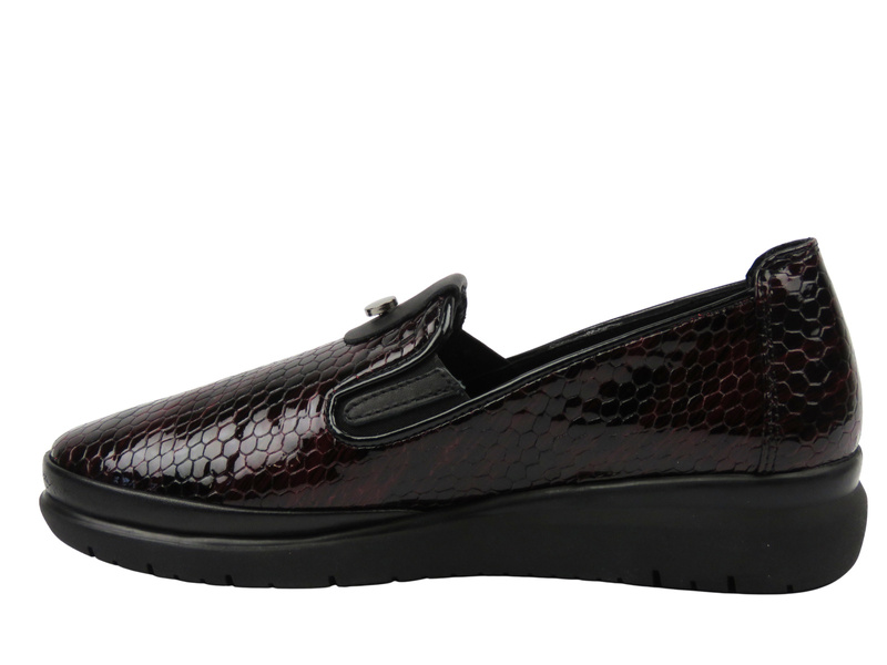 Stylowe półbuty damskie Nika Komfort 0452-156MSN, burgun