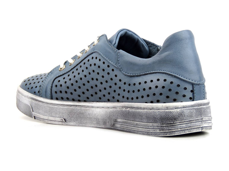 Wygodne półbuty damskie wiosenne - MANITU 850002, niebieskie