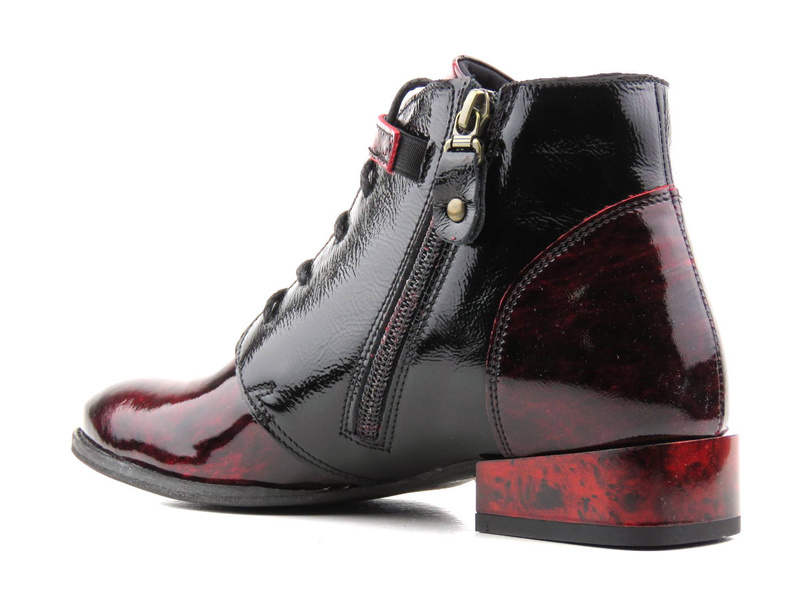 Oryginalne botki damskie na niskim obcasie - MACIEJKA 5743A-23, bordowe