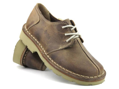 Skórzane półbuty damskie Helios 675, ciemny beż