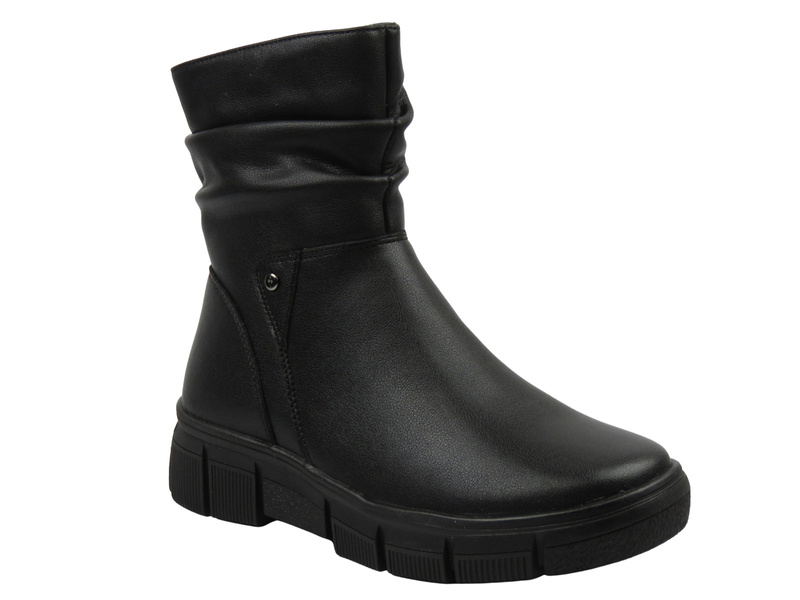 Klasyczne, ocieplane botki damskie Cambell 25-19304, czarne