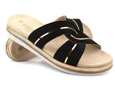 Klapki damskie na lato, wakacje - INBLU SA-43, czarne