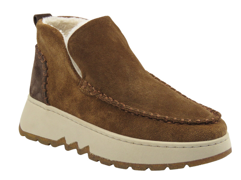 Damskie botki ocieplane Nika Komfort 0791-3085, tan brąz