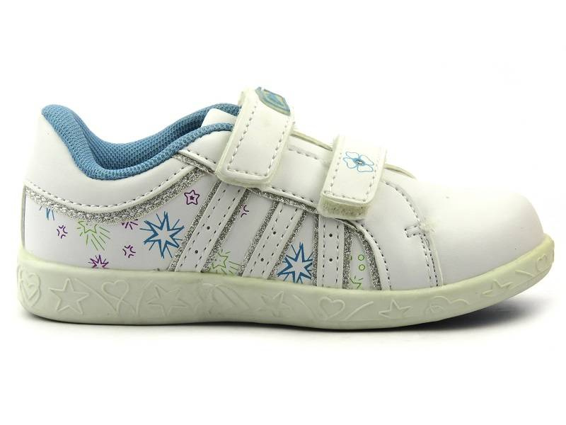 Adidasy dziecięce dziewczęce AMERICAN CLUB A29056, białoniebieskie