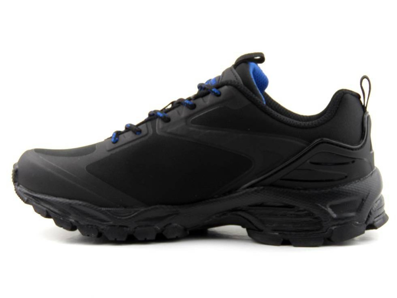 Trekkingi męskie młodzieżowe czarno-niebieskie American Club Softshell HL 18/21