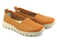 Skórzane półbuty, mokasyny damskie na wiosnę i lato - HELIOS Komfort 405, jasnobrązowe
