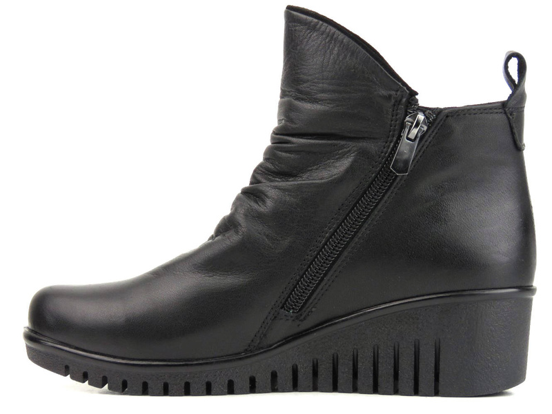 Botki damskie na dwa suwaki - COMFORTABEL 962319, czarne