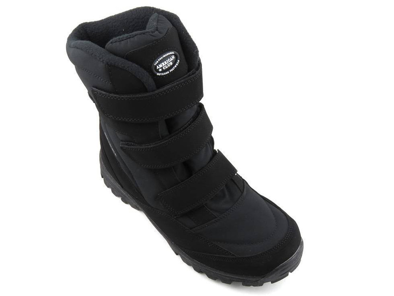 Śniegowce męskie z membraną i softshell - American Club SN05/22, czarne