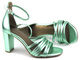 Sandały damskie na słupku - Marco Tozzi 2-28386-20 750, zielone