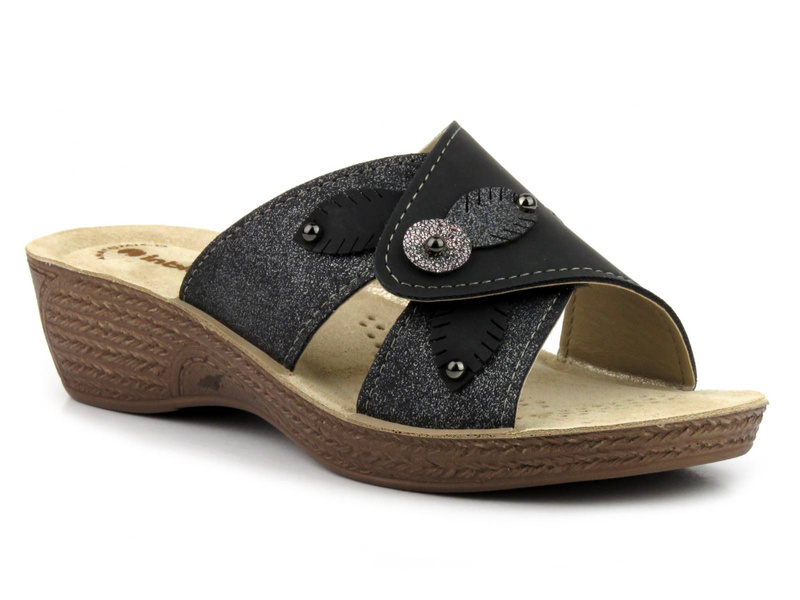 Wygodne, lekke klapki damskie - INBLU GL-54, czarne