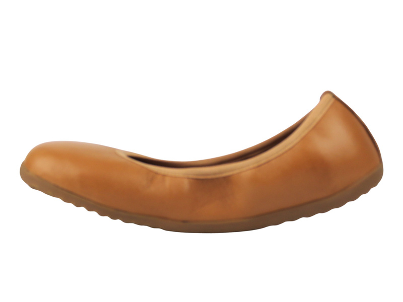 Barefoot skórzane minimalistyczne baleriny damskie Nika Komfort 14506, brązowe