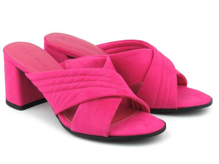 Klapki damskie na słupku - Marco Tozzi 27220, różowe