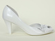 Skórzane czółenka ślubne na szpilce - Kotyl 181, białe