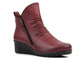 Botki damskie na dwa suwaki - COMFORTABEL 962319, bordowe