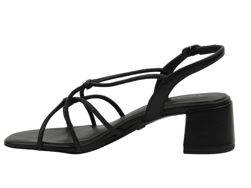 Eleganckie sandały damskie na obcasie czarne Tamaris 1-28236-42