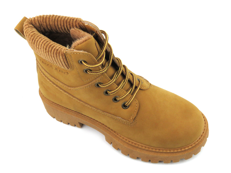 Trapery, ciepłe buty damskie zimowe - Cross Jeans MM2R4011, brązowe