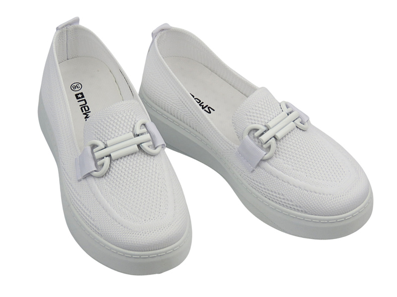 Półbuty, espadryle damskie białe News 25TX02-8853 